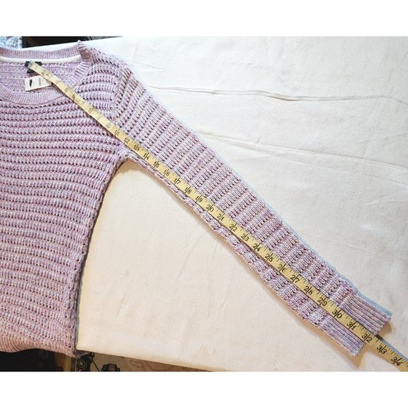 Talbots Sweater Women XS Purple Crochet Long Sleeve Cotton Pullover Knit NWT - Picture 7 of 10